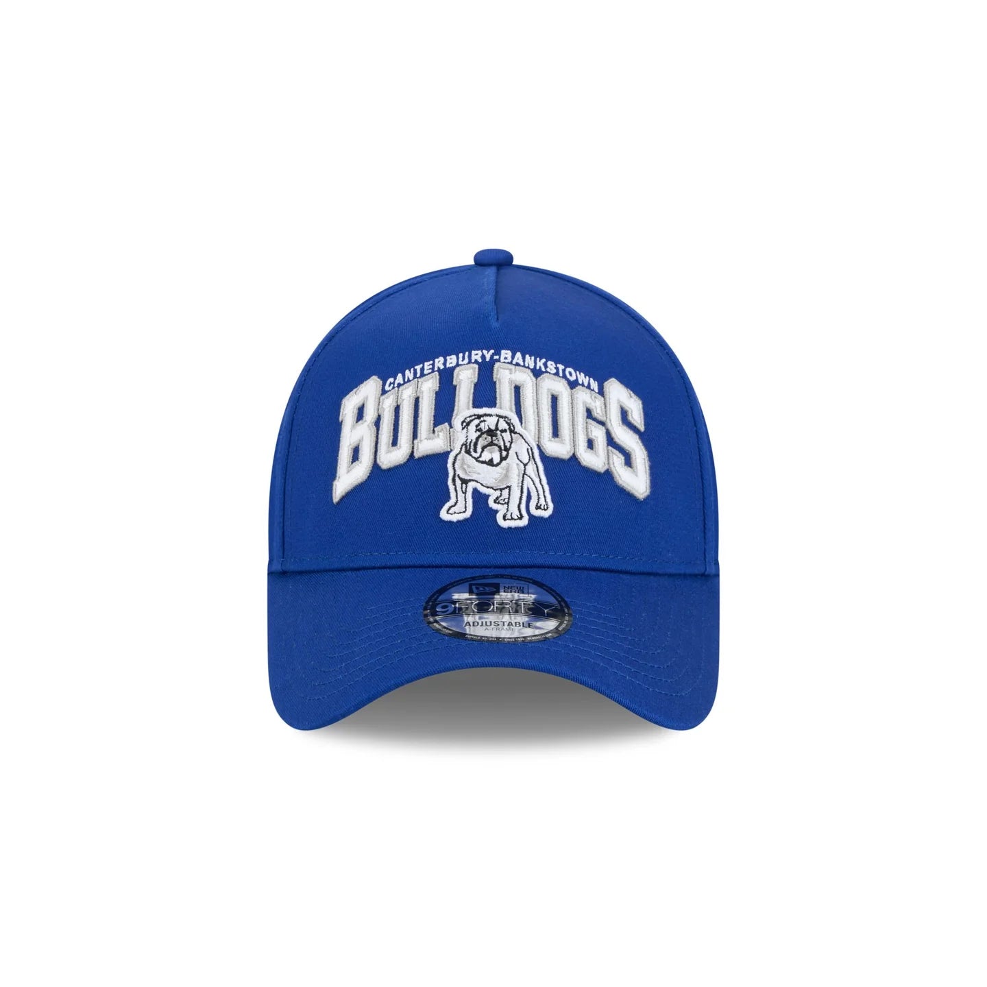 Canterbury-Bankstown Bulldogs Hat - Blue Logo Arch 9Forty A-Frame NRL Snapback Cap - New Era